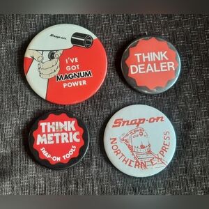 Vintage Snap-On Tools Pin Buttons